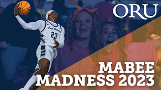 Video Thumbnail of a female athelete and the ORU mascot jumping in the air