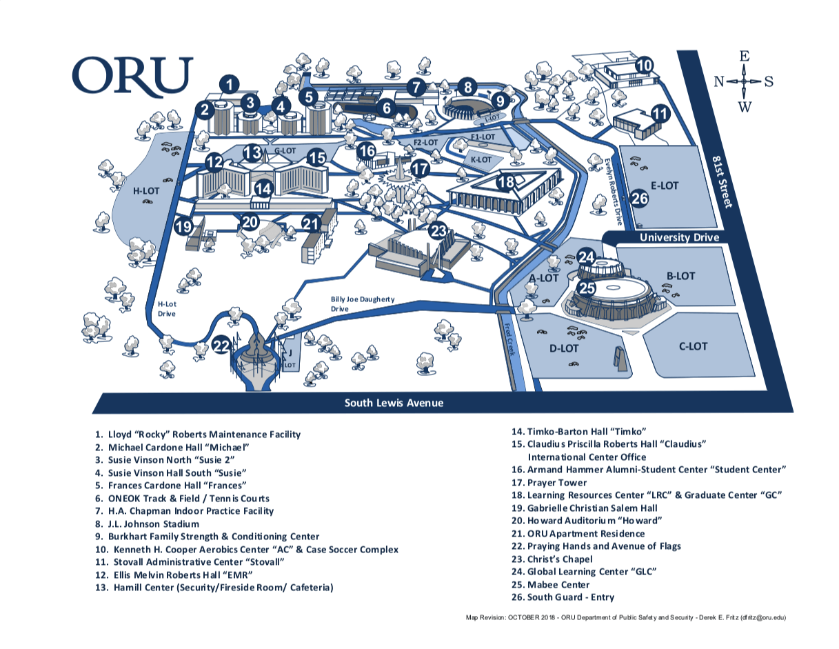 Map of ORU Campus