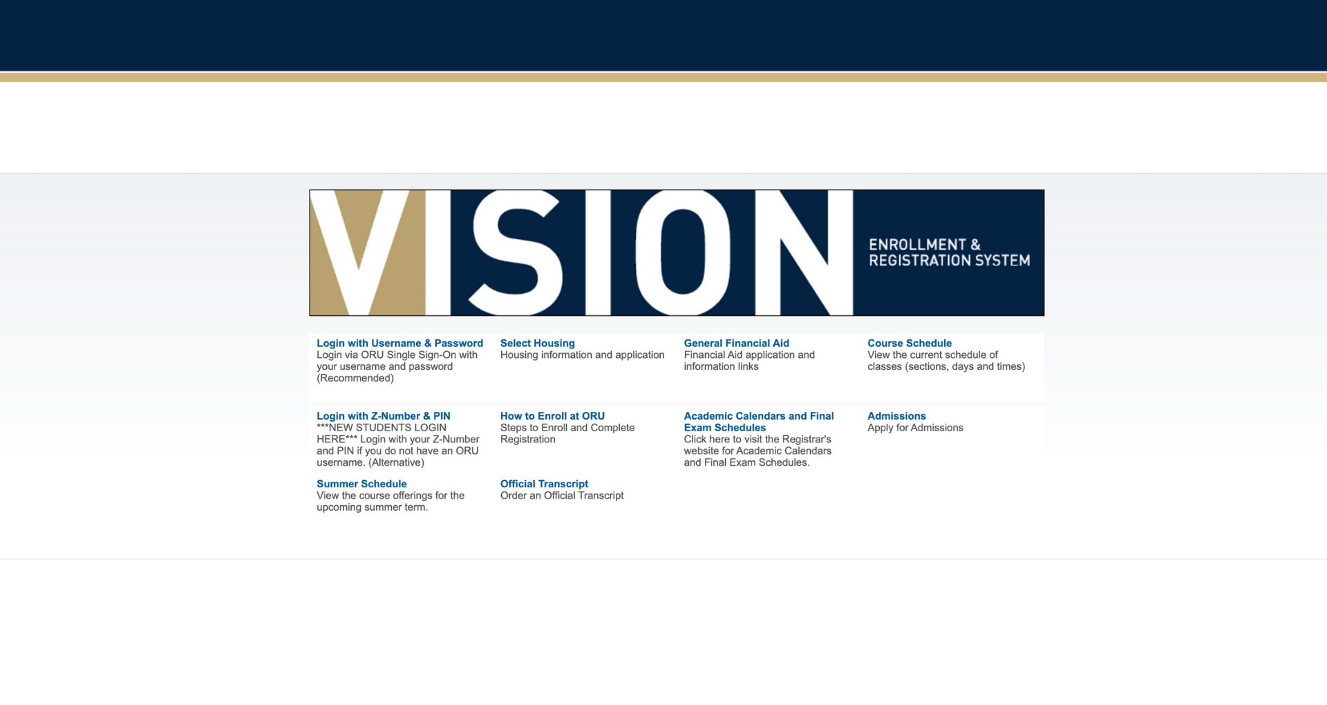 Access VISION and Complete Registration