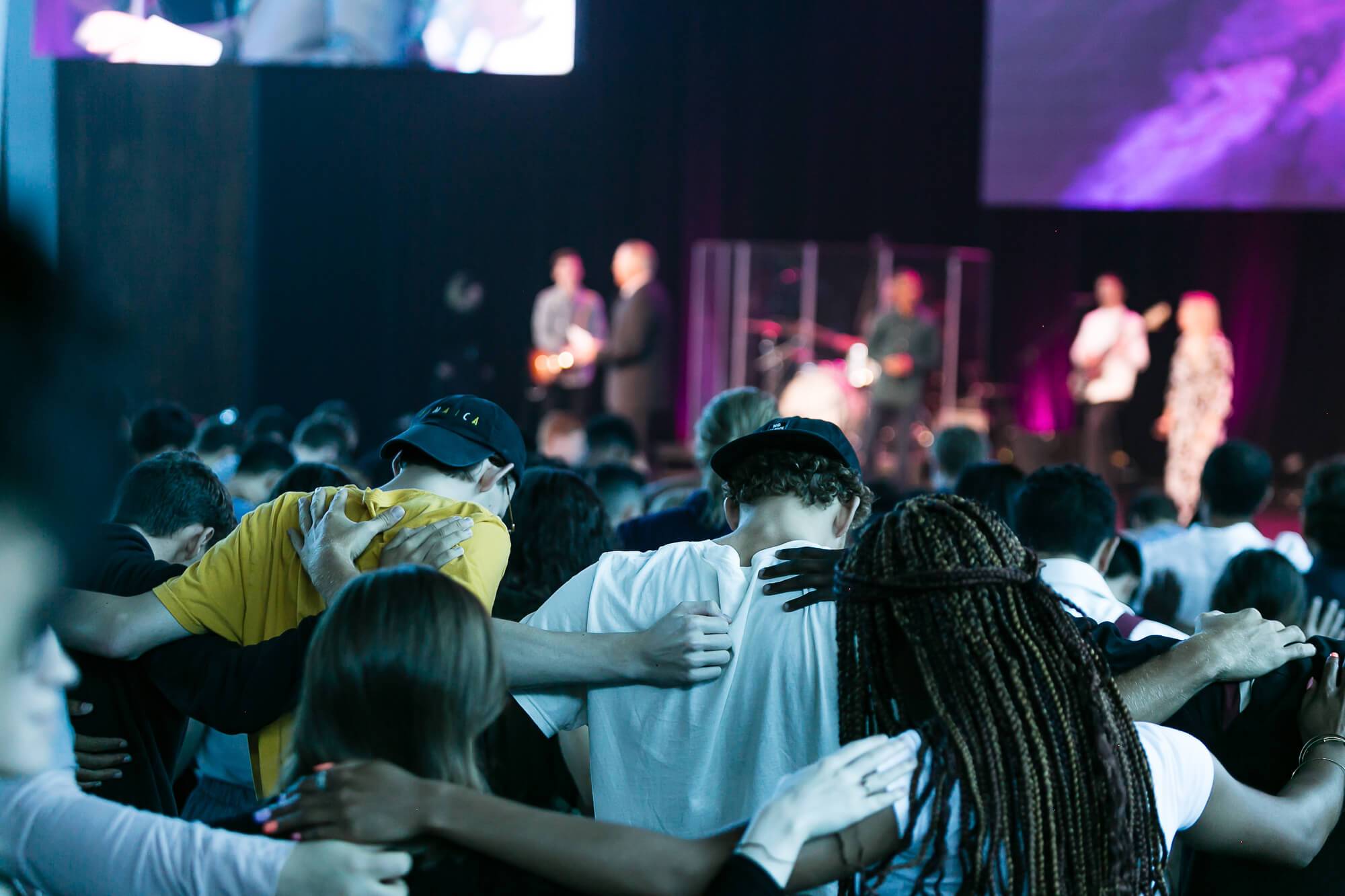 students in chapel